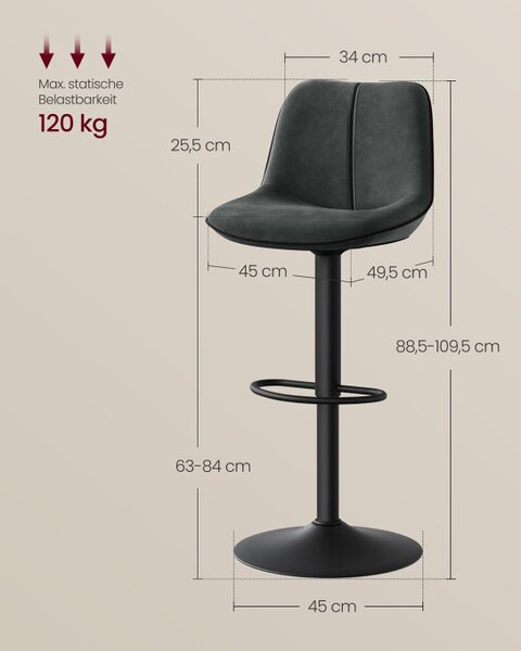 Set dvou barových židlí LJB188G01 (2ks)