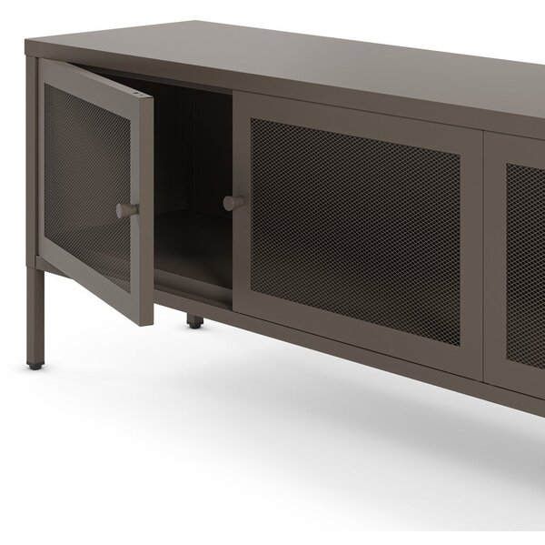 Šedý kovový TV stolek 160x50x35 cm Fayna – Marckeric