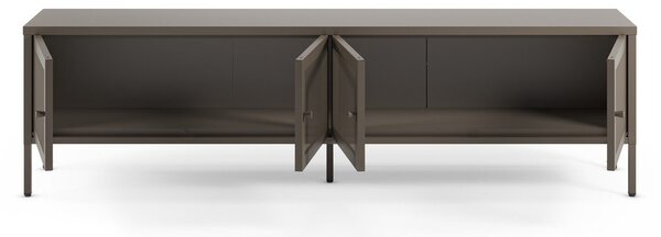 Šedý kovový TV stolek 160x50x35 cm Fayna – Marckeric
