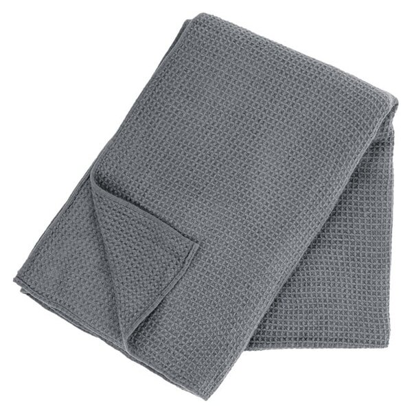 Šedý přehoz Tiseco Home Studio Mini Waffle, 130 x 170 cm