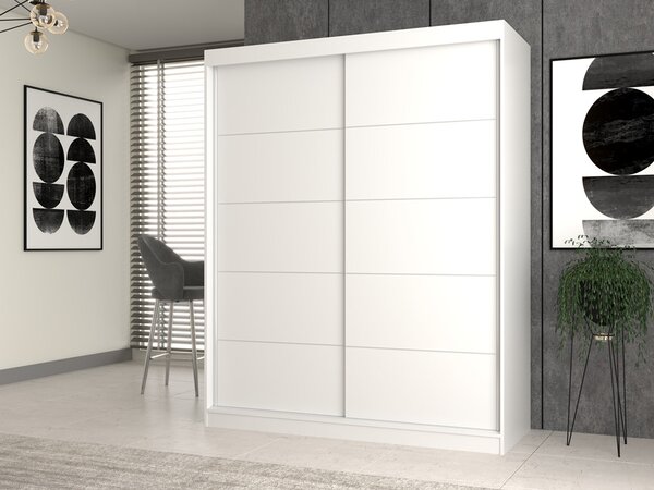 Šatní skříň s posuvnými dveřmi Igatossa 160 B (bílá)