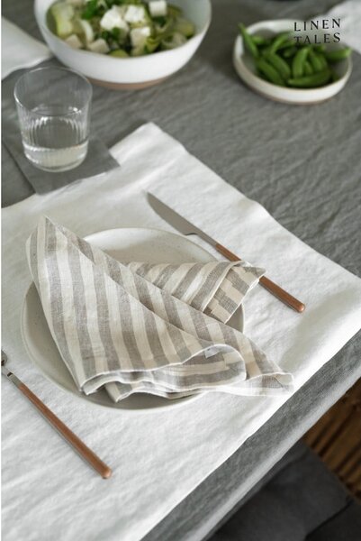 Lněná utěrka 45x65 cm Natural White Stripes – Linen Tales