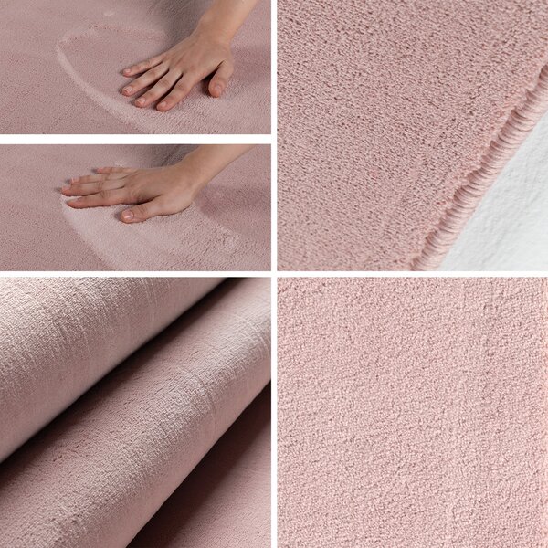 Ayyildiz, Kusový koberec Sky 5400 Rose kruh, 120x120 (průměr) kruh, růžová, obývací pokoj