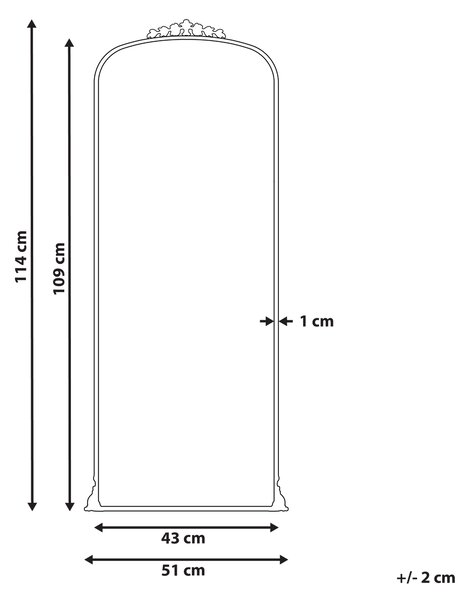 Zrcadlo LIVRY 51 cm 114 cm Kov Zlatá