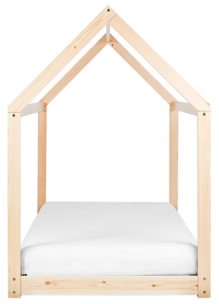 Dětská postel Domek Borovicové dřevo TOSSE 90 x 200 cm Světle hnědá