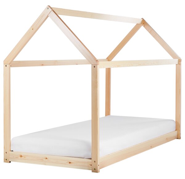Dětská postel Domek Borovicové dřevo TOSSE 90 x 200 cm Světle hnědá
