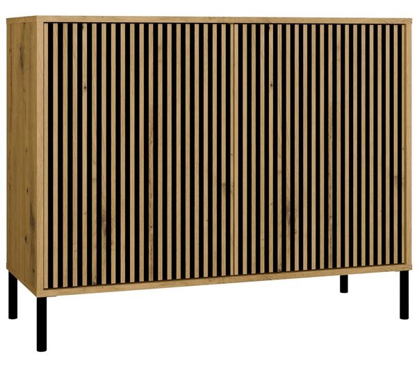 Skříňka Kamarussa Slim 5 A (dub artisan + černá)