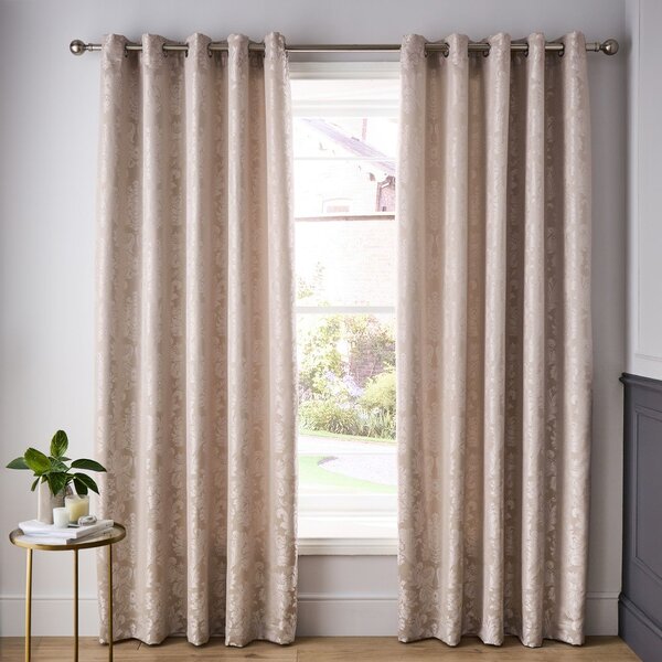 Béžové damaškové závěsy v sadě 2 ks 168x183 cm Damask Jacquard – Catherine Lansfield