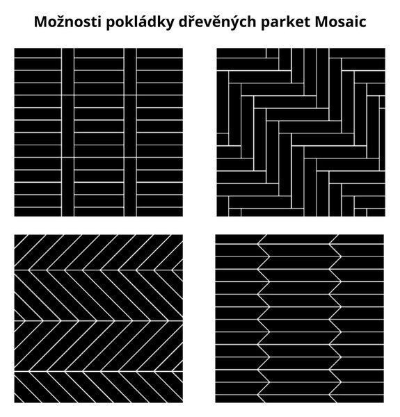 Klasická dřevěná parketa Mosaic - Dub Extra 70x400x21