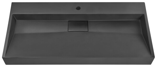 Závěsné umyvadlo QUENKO Černá 100 x 46 cm Minerální litina