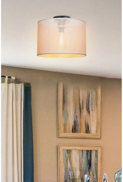 Krémové stropní svítidlo s textilním stínidlem ø 30 cm Goza – Squid Lighting