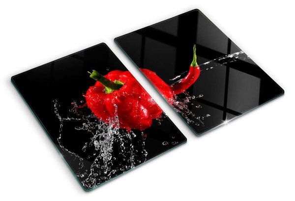 Skleněná krájecí deska Červená paprika ve vodě ddk-nr-wm-00006870