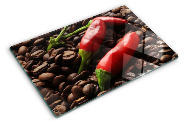 Krájecí prkénko skleněné Káva a chilli papričky ddk-nr-wm-00006873