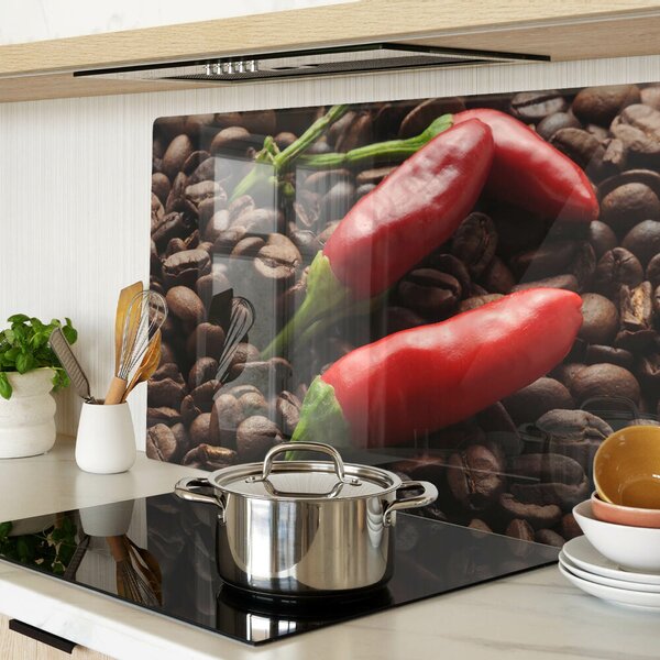 Krájecí prkénko skleněné Káva a chilli papričky ddk-nr-wm-00006873