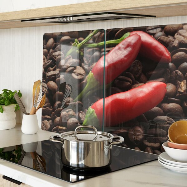 Krájecí prkénko skleněné Káva a chilli papričky ddk-nr-wm-00006873