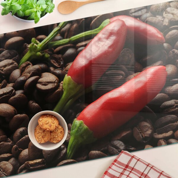 Krájecí prkénko skleněné Káva a chilli papričky ddk-nr-wm-00006873