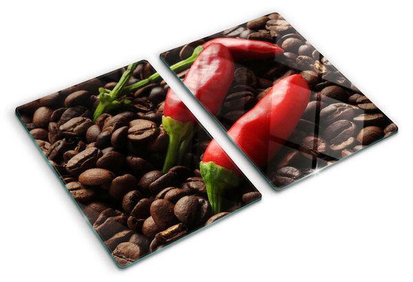 Krájecí prkénko skleněné Káva a chilli papričky ddk-nr-wm-00006873