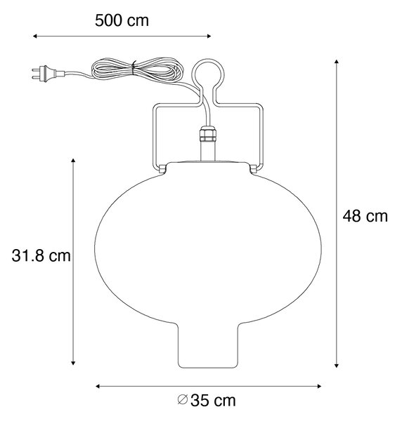 Chytré venkovní závěsné svítidlo bílé 35 cm včetně Wifi A60 - Pion