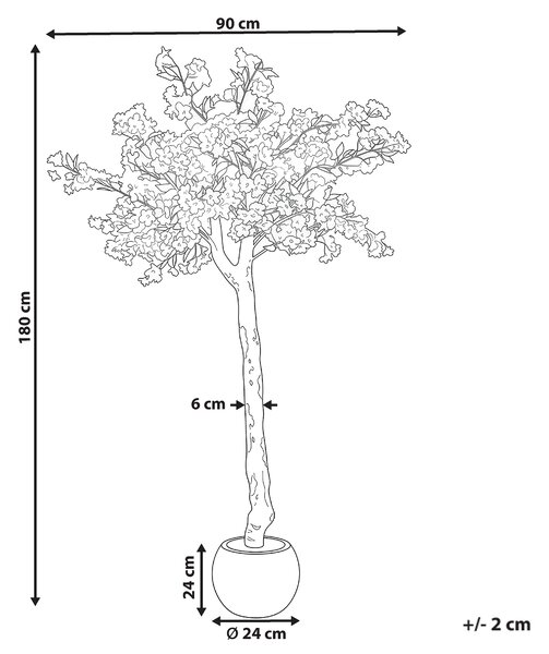 Umělá rostlina CHERRY TREE 180 cm Bílá