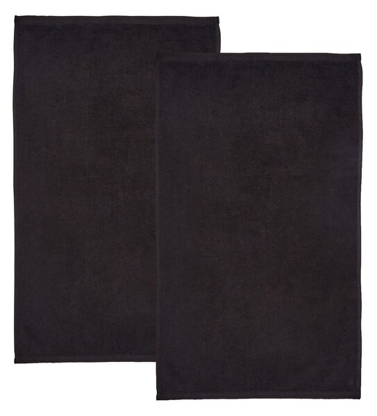 Černé rychleschnoucí/froté bavlněné osušky v sadě 2 ks 90x140 cm Quick Dry – Catherine Lansfield