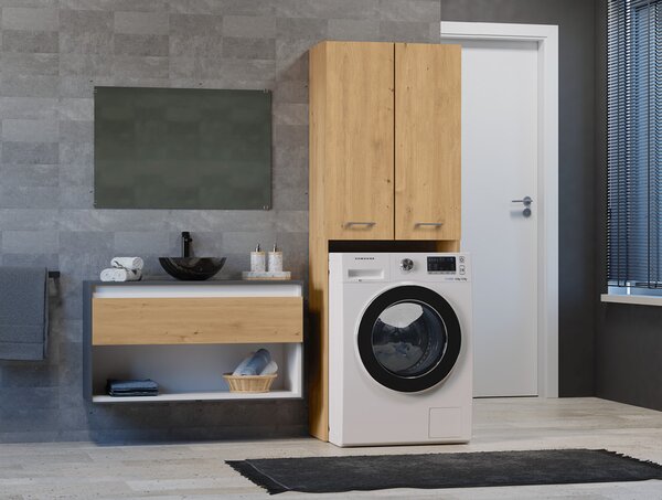 Skříňka nad pračku Perdieron 2 (dub artisan). Akce -20%