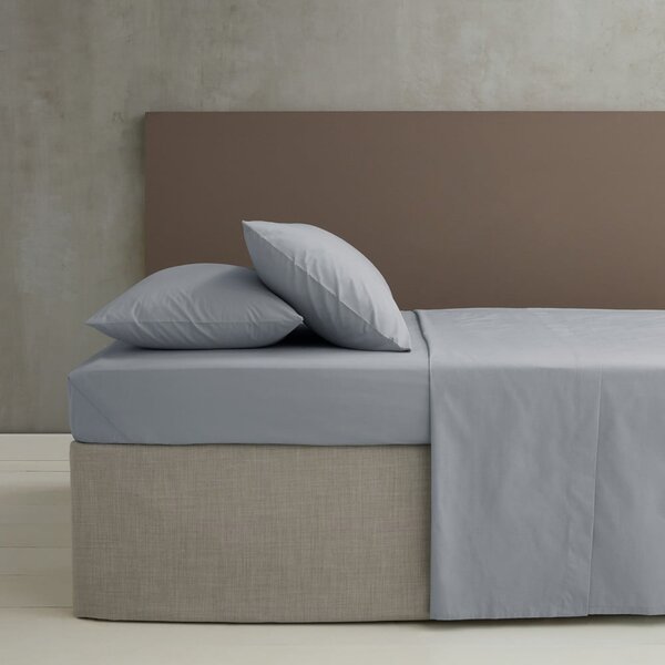 Šedé perkálové prostěradlo 180x260 cm Easy Iron Percale – Catherine Lansfield