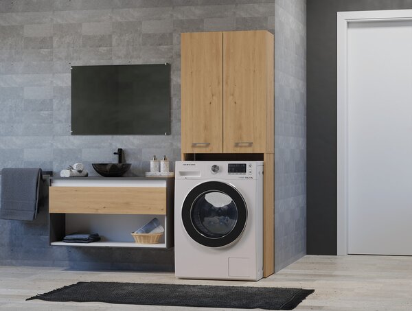Skříňka nad pračku Perdieron 2 (dub artisan). Akce -20%