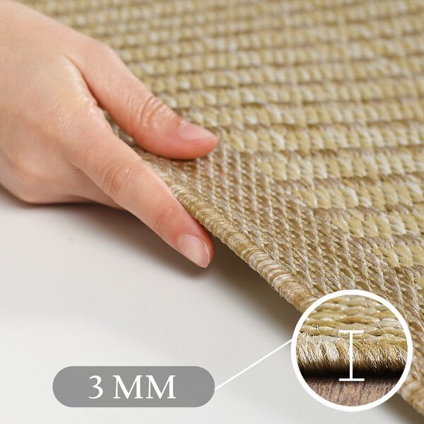 Ayyildiz, Kusový koberec Giza 1410 Beige kruh, 160x160 (průměr) kruh, béžová, chodba / předsíň