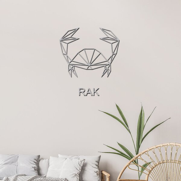 Dřevěná samolepka na zeď znamení RAK | Rozměry (cm): 40x34 | Zvolte barvu dekoru: Javor