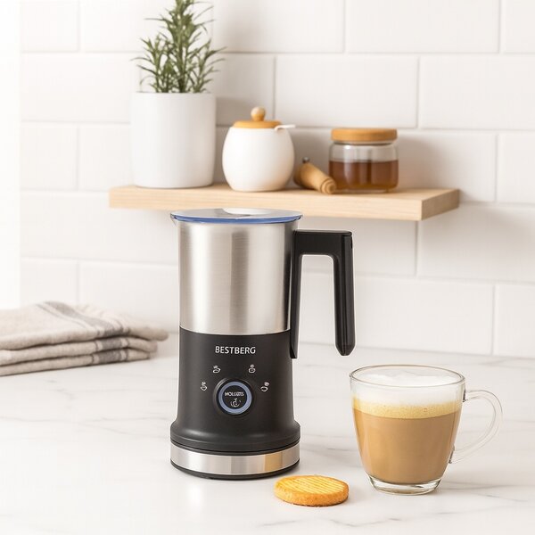 Napěňovač mléka BestBerg BBF-1410 / 240 ml / 500 W / černá/stříbrná
