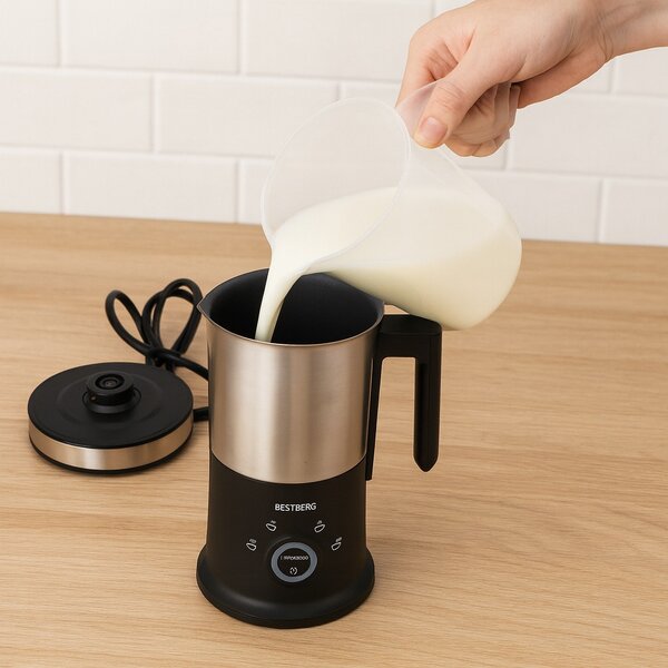 Napěňovač mléka BestBerg BBF-1410 / 240 ml / 500 W / černá/stříbrná