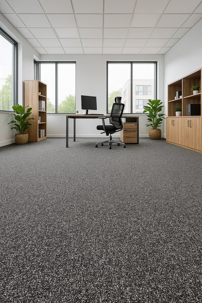Timzo, Metrážový koberec Mammut 8028 charcoal, zátěžový, na míru, šíře 4m, šedá, ab (mřížka), chodba / předsíň