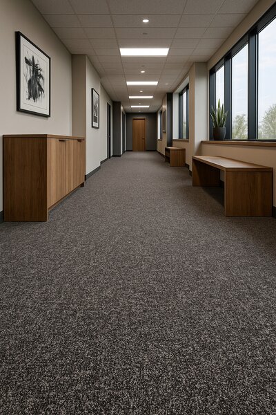 Timzo, Metrážový koberec Mammut 8028 charcoal, zátěžový, na míru, šíře 4m, šedá, ab (mřížka), chodba / předsíň