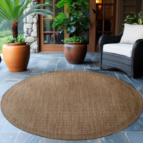 Ayyildiz, Kusový koberec Giza 1410 Brown kruh, 120x120 (průměr) kruh, hnědá, chodba / předsíň