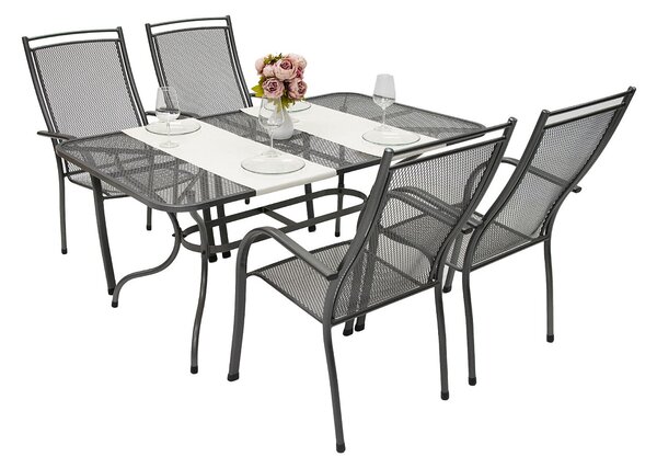 Zahradní kovová sestava PALMA I. 1+4 Stůl obdelník 145x90 cm (CT0309)