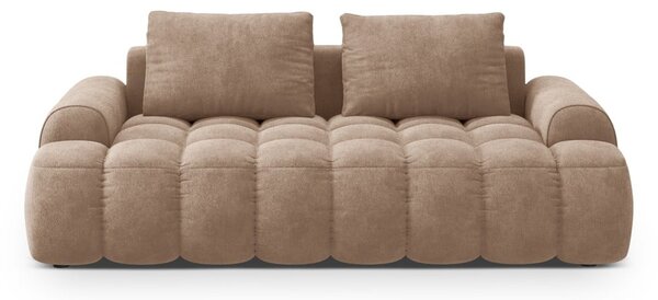Světle hnědá sametová pohovka 200 cm Linz – Cosmopolitan Design
