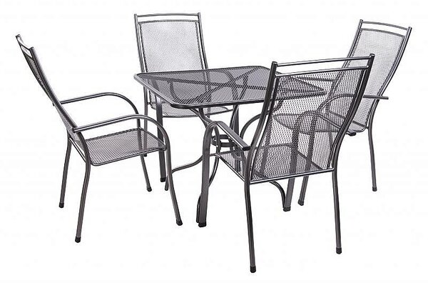 Zahradní kovová sestava PALMA IV. 1+4 Stůl 90 x 90 cm (CT0312)
