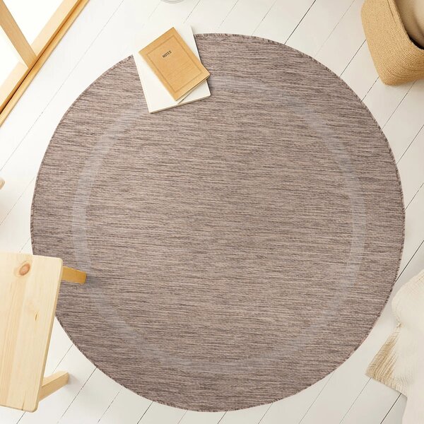 Ayyildiz, Kusový koberec Relax 4311 Brown kruh, 120x120 (průměr) kruh, hnědá, chodba / předsíň