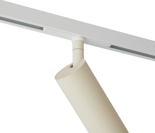 Moderní bodové svítidlo béžové s bílou pro kolejnicový systém 1-fázový GU10 35mm - Slimline Uzzy
