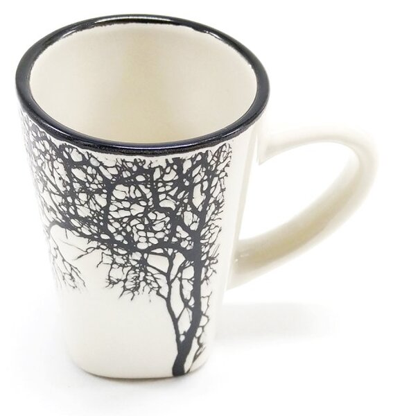 Kameninový espresso hrnek Villa Collection Strom, bílý, severský design, 100 ml