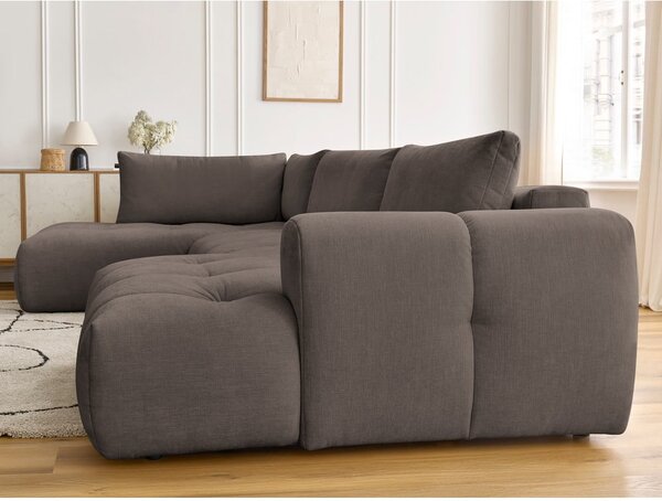 Taupe rozkládací/s úložným prostorem rohová pohovka (levý roh/do "U") Fuji – Bobochic Paris