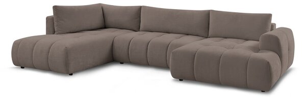Taupe rozkládací/s úložným prostorem rohová pohovka (levý roh/do "U") Fuji – Bobochic Paris