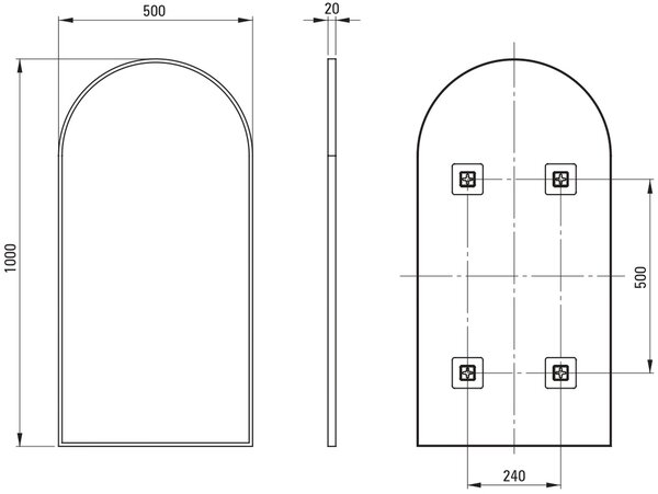 Deante Silia zrcadlo 50x100 cm zlatá ADI_R851