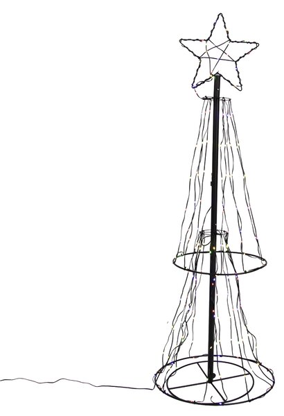Vánoční stojací lampa černá strom 150 cm vč. LED RGB s časovačem IP44 - Ugoku