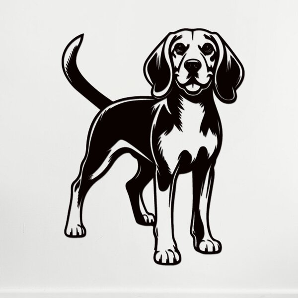 Dřevěný obraz Bígla (Beagle) | Rozměry (cm): 31x40 | Zvolte barvu dekoru: Ořech