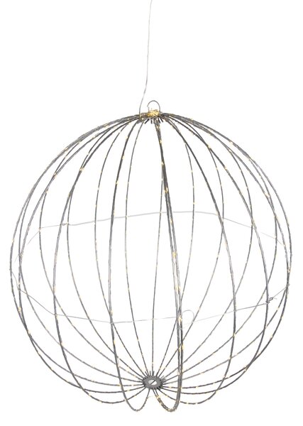 Vánoční závěsná lampa koule bílá 60 cm vč. LED s časovačem IP44 - Nobi