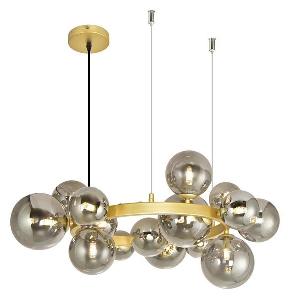 Brilagi - LED Lustr na lanku MILLA 15xG9/3W/230V zlatá/kouřová