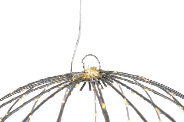 Vánoční závěsná lampa koule bílá 60 cm vč. LED s časovačem IP44 - Nobi