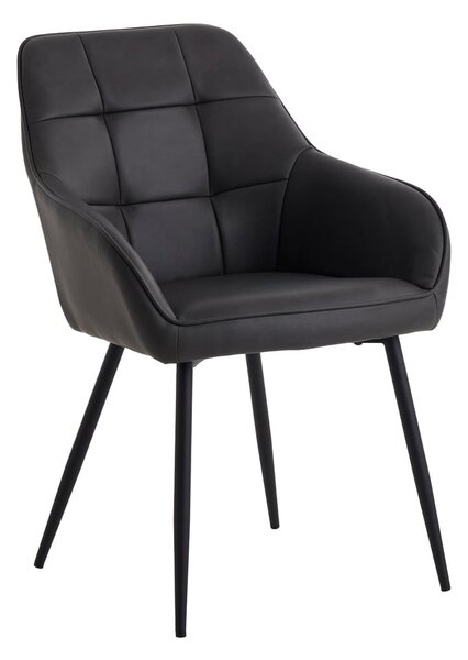 Tmavě šedá čalouněná jídelní křesla v sadě 2 ks s područkami Nolan Square – Unique Furniture