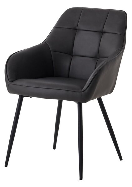 Tmavě šedá čalouněná jídelní křesla v sadě 2 ks s područkami Nolan Square – Unique Furniture
